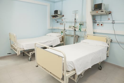 Empty bedroom in a hospital