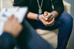 A person in a therapy session