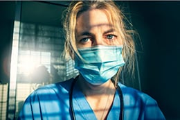 A stressed nurse